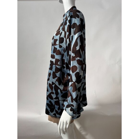 Nic+Zoe Swirling Sky Top Style F221632 Blue & Brown Abstract Print Blouse XL 100 - Picture 9 of 16
